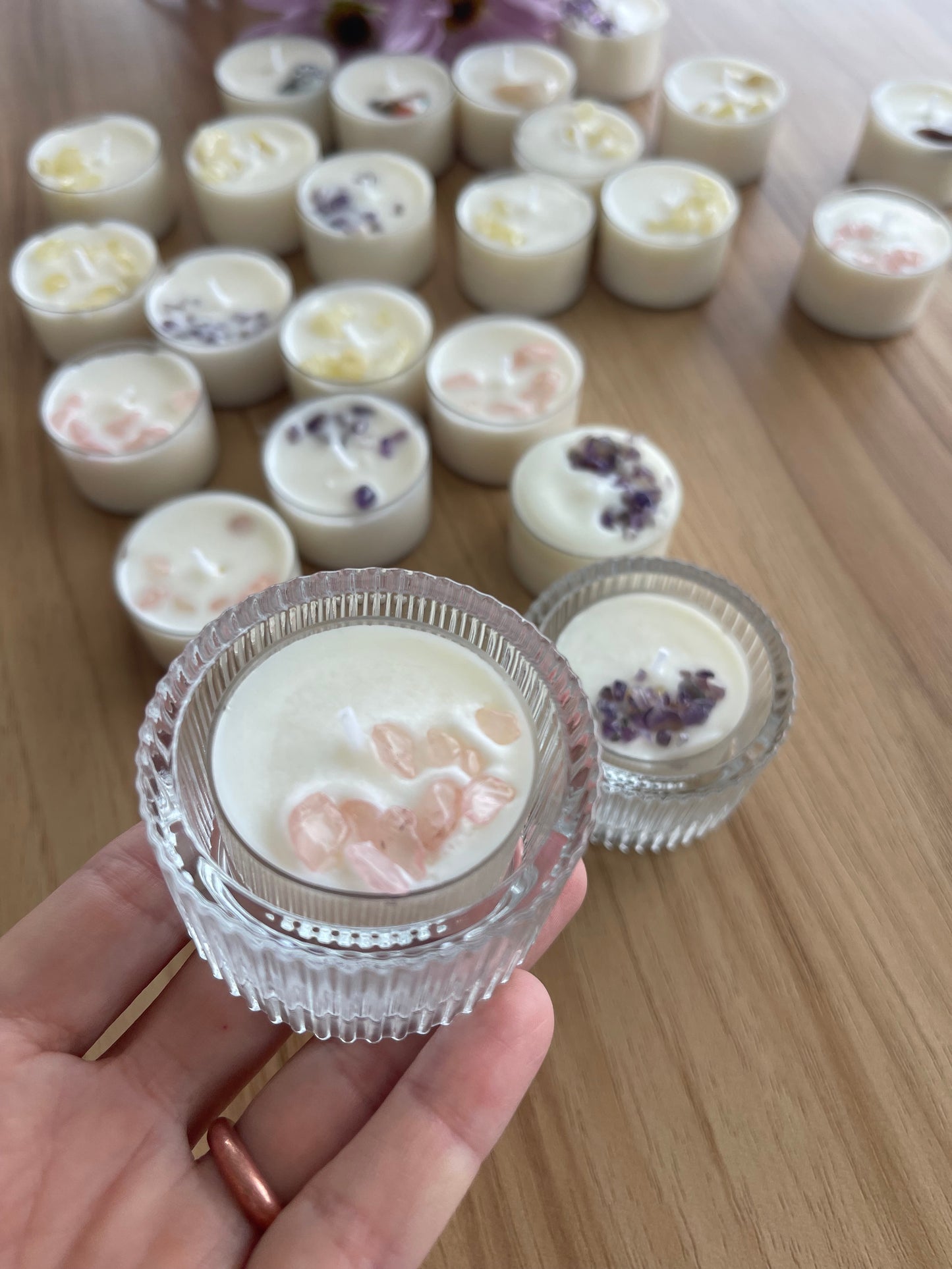 Love Attraction-Rose Quartz Infused Tealight Set