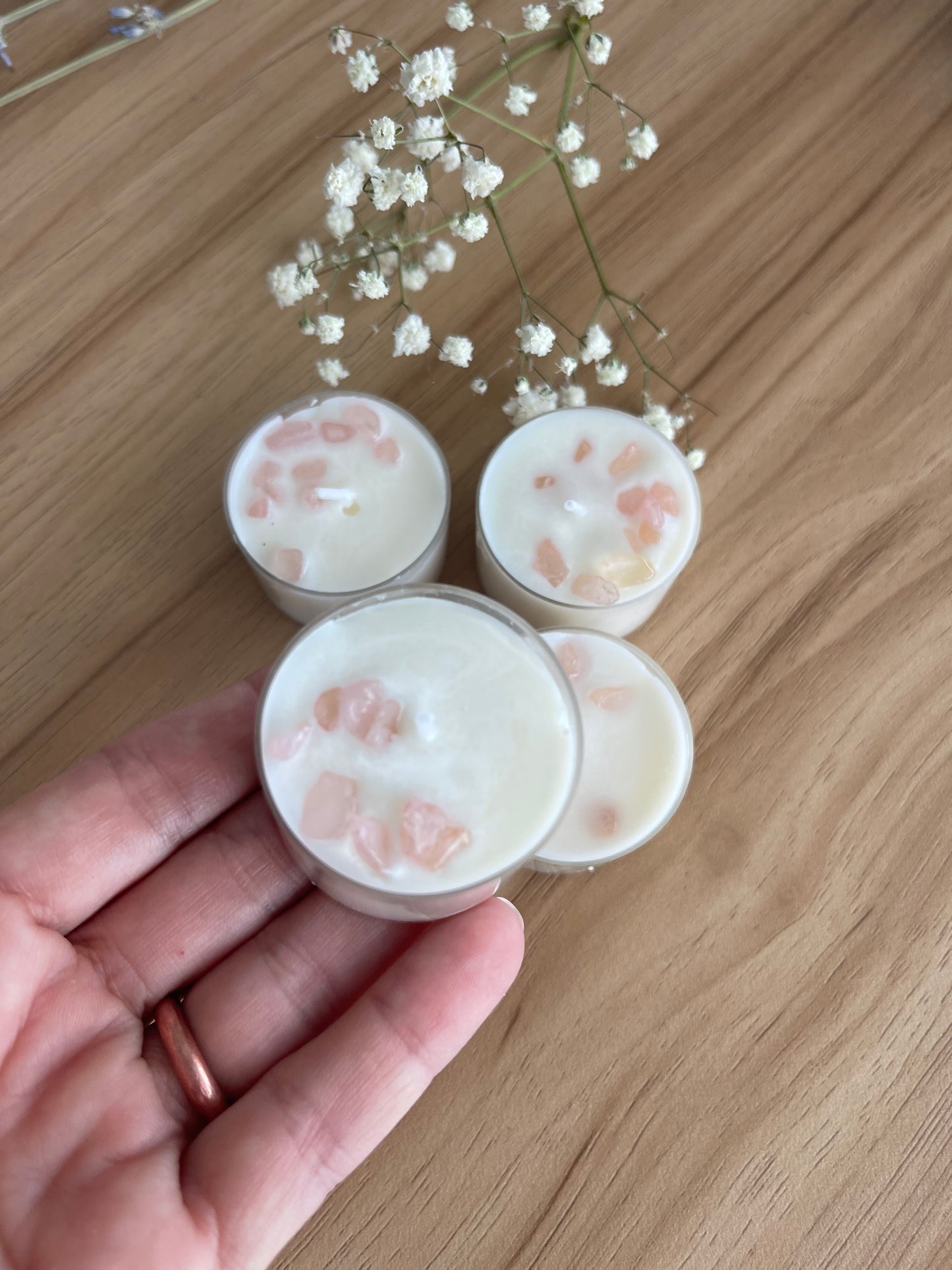 Love Attraction-Rose Quartz Infused Tealight Set
